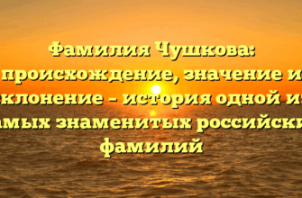 Фамилия Чушкова: происхождение, значение и склонение – история одной из самых знаменитых российских фамилий Фамилия Чушкова: происхождение, значение и склонение – история одной из самых знаменитых российских фамилий