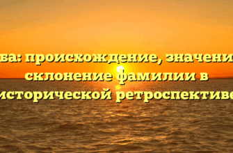 Циба: происхождение, значение и склонение фамилии в исторической ретроспективе
