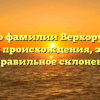 Все о фамилии Верхорубов: история происхождения, значение и правильное склонение
