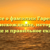 Все о фамилии Гарей: происхождение, история, значение и правильное склонение