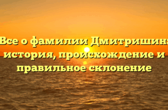 Все о фамилии Дмитришин: история, происхождение и правильное склонение