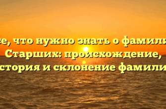 Все, что нужно знать о фамилии Старших: происхождение, история и склонение фамилии