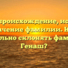 Генаш: происхождение, история и значение фамилии. Как правильно склонять фамилию Генаш?