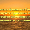 Генеалогия фамилии Галдина: исследуйте происхождение, расшифруйте значение и узнайте правильное склонение!