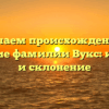 Изучаем происхождение и значение фамилии Вукс: история и склонение