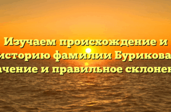 Изучаем происхождение и историю фамилии Бурикова: значение и правильное склонение