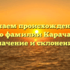 Изучаем происхождение и историю фамилии Карачаевский: значение и склонение