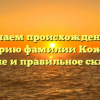 Изучаем происхождение и историю фамилии Кожина: значение и правильное склонение