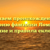 Изучаем происхождение и историю фамилии Ломаков: значение и правила склонения