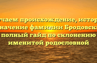 Изучаем происхождение, историю и значение фамилии Бродовский: полный гайд по склонению именитой родословной