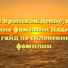 Изучаем происхождение, историю и значение фамилии Надибаидзе: полный гайд по склонению нашей фамилии