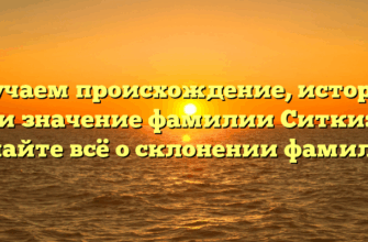 Изучаем происхождение, историю и значение фамилии Ситки: узнайте всё о склонении фамилии