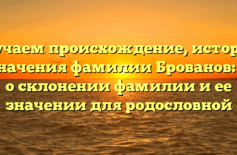 Изучаем происхождение, историю и значения фамилии Брованов: все о склонении фамилии и ее значении для родословной