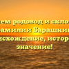 Изучаем родовод и склонение фамилии Барашкин: происхождение, история и значение!