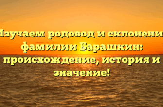 Изучаем родовод и склонение фамилии Барашкин: происхождение, история и значение!