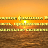 Исследование фамилии Жужков: ценность, происхождение и правильное склонение
