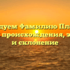 Исследуем Фамилию Плотица: история происхождения, значение и склонение