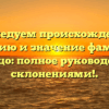 Исследуем происхождение, историю и значение фамилии Паноццо: полное руководство со склонениями!.