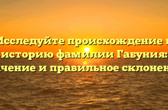 Исследуйте происхождение и историю фамилии Габуния: значение и правильное склонение.