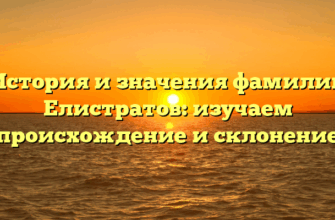 История и значения фамилии Елистратов: изучаем происхождение и склонение
