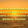История и происхождение фамилии Опочинский: значимость и склонение имени в разных языках