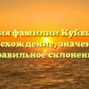 История фамилии Куйбышева: происхождение, значения и правильное склонение