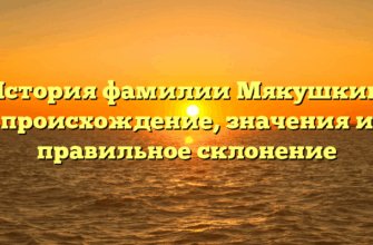 История фамилии Мякушкин: происхождение, значения и правильное склонение