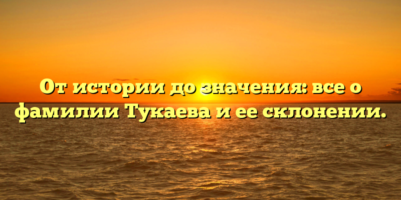 От истории до значения: все о фамилии Тукаева и ее склонении.