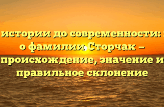 От истории до современности: всё о фамилии Сторчак — происхождение, значение и правильное склонение
