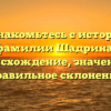 Познакомьтесь с историей фамилии Шадрина: происхождение, значение и правильное склонение