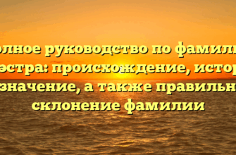 Полное руководство по фамилии Маэстра: происхождение, история и значение, а также правильное склонение фамилии
