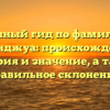 Полный гид по фамилии Джонджуа: происхождение, история и значение, а также правильное склонение.