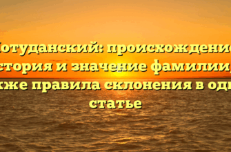 Потуданский: происхождение, история и значение фамилии, а также правила склонения в одной статье