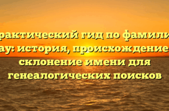 Практический гид по фамилии Нау: история, происхождение и склонение имени для генеалогических поисков