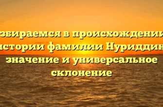 Разбираемся в происхождении и истории фамилии Нуриддин: значение и универсальное склонение