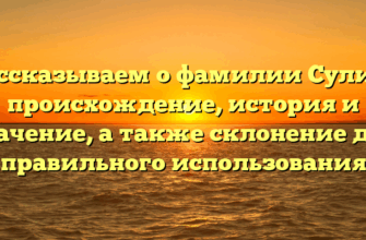 Рассказываем о фамилии Сулим: происхождение, история и значение, а также склонение для правильного использования