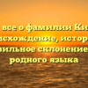 Узнайте все о фамилии Кисельгоф: происхождение, история и правильное склонение для родного языка