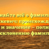 Узнайте всё о фамилии Мышкевич: происхождение, история и значение — полный гайд по склонению фамилии