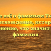 Узнайте всё о фамилии Тимочко: происхождение, история и склонение, что значит этот фамилия