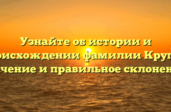 Узнайте об истории и происхождении фамилии Крупер: значение и правильное склонение!