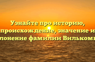 Узнайте про историю, происхождение, значение и склонение фамилии Вилькомир.