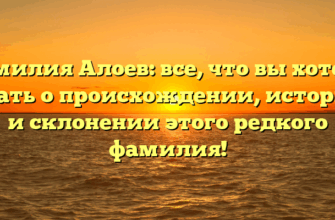 Фамилия Алоев: все, что вы хотели знать о происхождении, истории и склонении этого редкого фамилия!