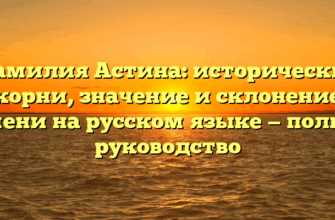 Фамилия Астина: исторические корни, значение и склонение имени на русском языке — полное руководство