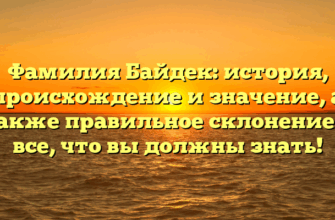 Фамилия Байдек: история, происхождение и значение, а также правильное склонение — все, что вы должны знать!