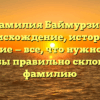 Фамилия Баймурзин: происхождение, история и значение — все, что нужно знать, чтобы правильно склонять фамилию