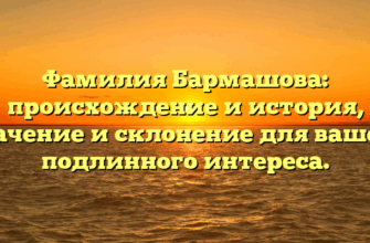 Фамилия Бармашова: происхождение и история, значение и склонение для вашего подлинного интереса.