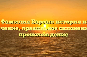 Фамилия Барсан: история и значение, правильное склонение и происхождение Фамилия Барсан: история и значение, правильное склонение и происхождение