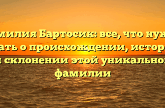 Фамилия Бартосик: все, что нужно знать о происхождении, истории и склонении этой уникальной фамилии