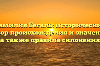 Фамилия Бегаль: исторический обзор происхождения и значения, а также правила склонения