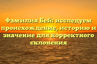 Фамилия Бей: исследуем происхождение, историю и значение для корректного склонения